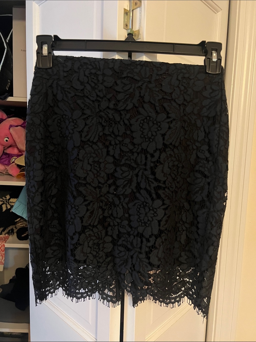 Banana Republic Navy Blue Floral Lace Pencil Skirt